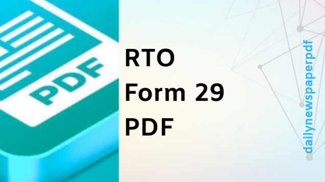 RTO Form 29 PDF