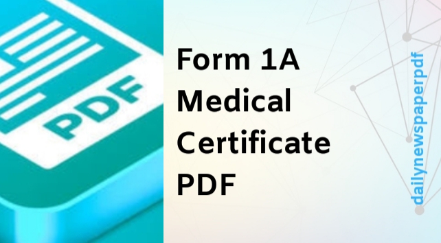 Form 1A Medical Certificate PDF